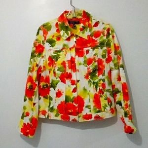 Jones New York bright floral jean jacket